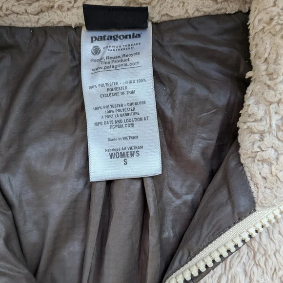 Patagonia Women’s Los Gatos Fleece Jacket – Cream / Taupe Trim (Size S) - Picture 3 of 6